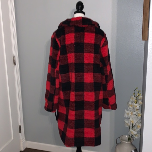 *No Longer For Sale* Steve Madden Plaid Sherpa Coat! NWT! Size XL - Picture 4 of 10
